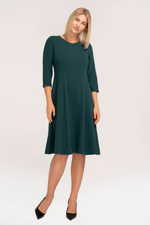Grünes Midikleid mit V-Ausschnitt – Ana