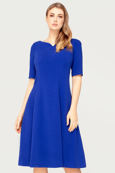 Kobaltblaues Kleid mit ausgestelltem Rock – Nina