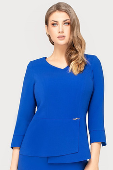 Bluse in Kobaltblau mit Schößchen – Paula