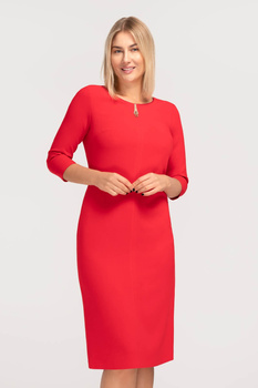 Rotes Midikleid mit dekoriertem Ausschnitt – Eva