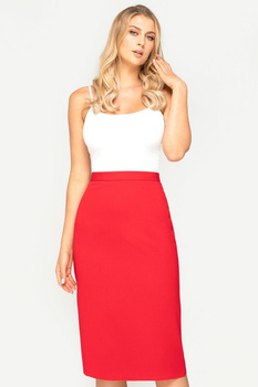 Midi-Bleistiftrock in Rot 60 cm