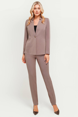 Blazer in Cappuccino mit Stehkragen – Olivia