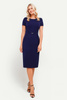Marineblaues Kleid mit Gürtel – Sonia