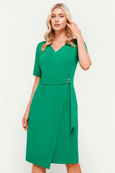 Grünes Kleid mit Wickelausschnitt – Lilia