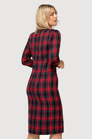 Grünes Kleid mit Karomuster und Taschen – Amelia