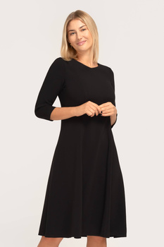 Schwarzes Kleid mit V-Ausschnitt – Ana