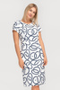 Ecru Kleid mit geometrischem Muster – Pola