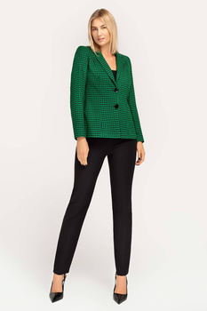 Damen-Hosenanzug im schwarz-grünen Hahnentrittmuster– Clara