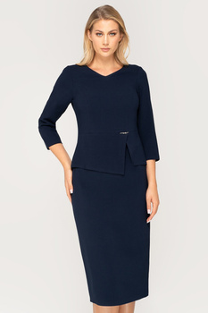 Marineblaues Set mit Bluse und Rock – Kaia