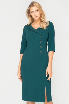 Grünes Kleid mit V-Ausschnitt – Isabelle