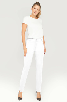 Klassische weiße Damenhose mit schmalem Bein