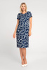 Marineblaues Kleid mit geometrischem Muster – Pola