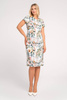 Ecrufarbenes Kleid mit pflanzlichem Muster – Pola