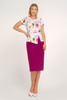 Bluse in Ecru mit bischofsfärbigen Blumenmuster und Schößchen – Kaia