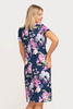 Marineblaues Kleid mit Blumenmuster – Pola