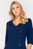 Marineblaues Kleid mit V-Ausschnitt – Isabelle