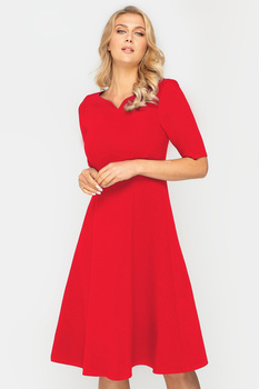 Rotes Kleid mit ausgestelltem Rock – Nina