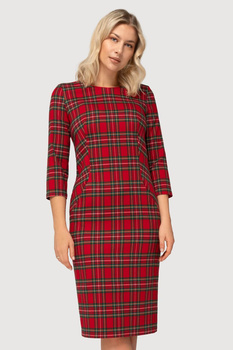 Grünes Kleid mit Karomuster und Taschen – Amelia