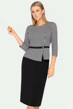 Set mit Bluse und Rock im Hahnentritt-Muster – Kaia