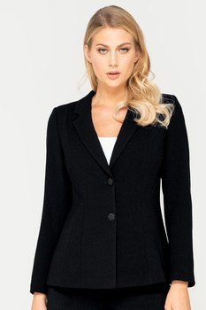 Blazer in Schwarz mit klassischem Kragen – Clara