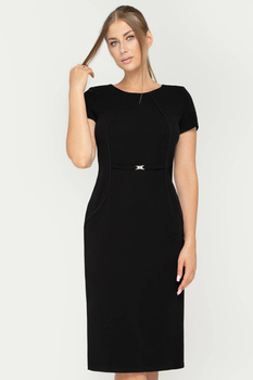 Schwarzes Kleid mit Ziergürtel – Sonia