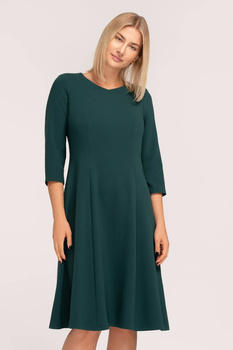 Grünes Midikleid mit V-Ausschnitt – Ana