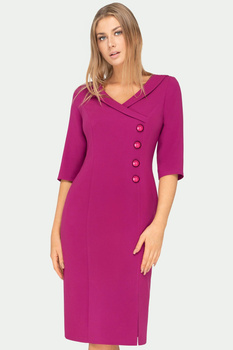 Bischofsfarbenes Kleid mit V-Ausschnitt – Isabelle