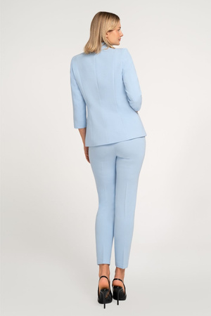 Hellblauer Damenblazer mit Stehkragen und 3/4-Ärmeln – Elise