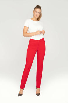 Klassische rote Damenhose mit schmalem Bein