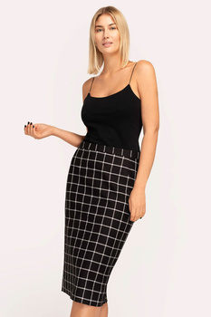 Bleistiftrock schwarz-weiß kariert 60 cm