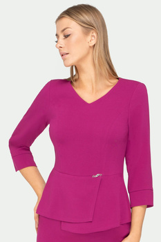 Bluse in Bischofsfarbe mit Schößchen – Paula
