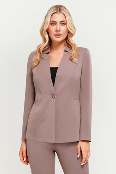Blazer in Cappuccino mit Stehkragen – Olivia