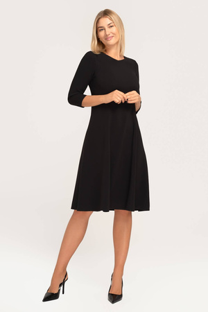 Schwarzes Kleid mit V-Ausschnitt – Ana