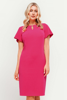 Amaranthfarbenes Kleid mit verziertem Ausschnitt – Victoria