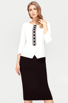 Festliches Set in Ecru mit Stickerei und Rock – Briggite