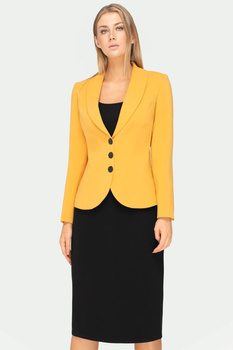 Damenkostüm mit Rock in Honiggelb