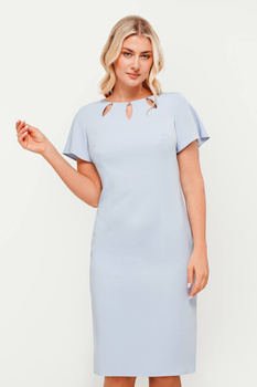 Hellblaues Kleid mit verziertem Ausschnitt – Victoria