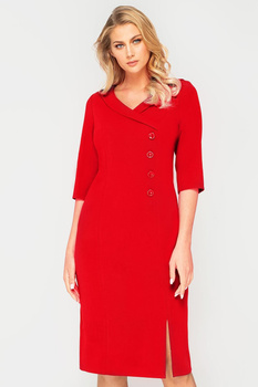 Rotes Kleid mit V-Ausschnitt – Isabelle