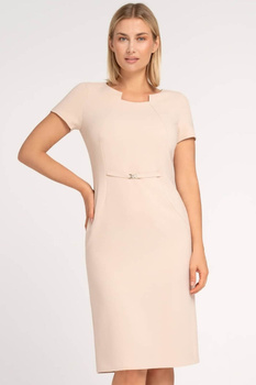 Beiges Kleid mit Bolero-Effekt – Sonia